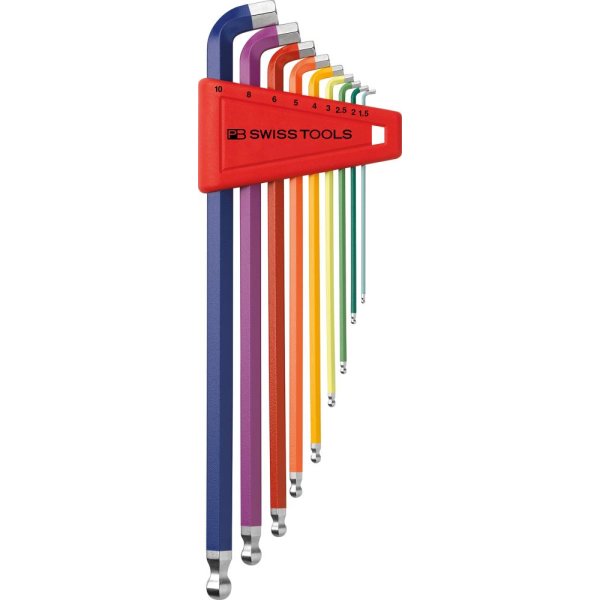 Winkelschraubendreher- Satz im Kunststoffhalter 9-teilig 1,5-10mm 100GradRainbow PB Swiss Tools