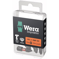 Bit Impaktor 1/4 DIN 3126 C6,3 PH2x25mm 10er Pack Wera"