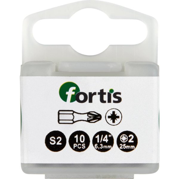 Bit Torsion 1/4 DIN3126 C6,3 PZ2x25mm 10er Pack FORTIS"