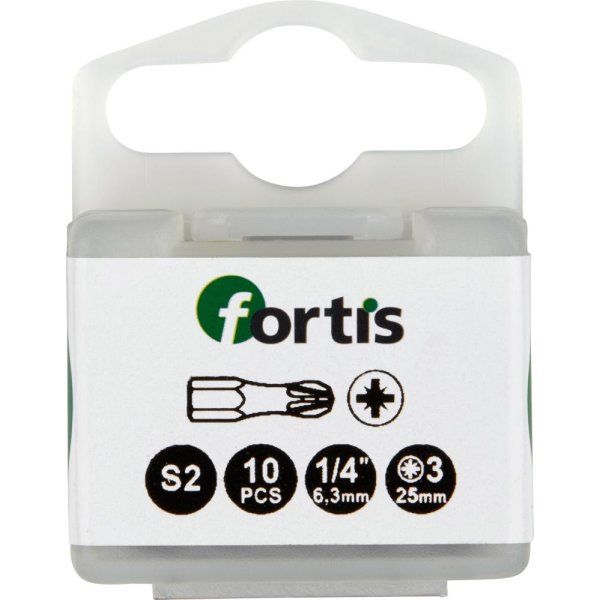 Bit Torsion 1/4 DIN3126 C6,3 PZ3x25mm 10er Pack FORTIS"