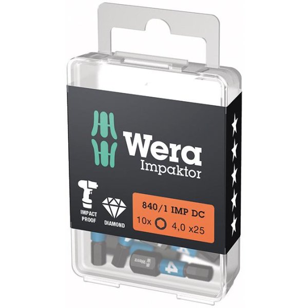 Bit Impaktor 1/4 DIN 3126 C6,3 Innensechskant 4x25mm 10er Pack Wera"