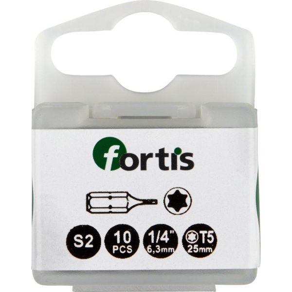 Bit zähhart 1/4 DIN3126 C6,3 T5x25mm 10er Pack FORTIS"