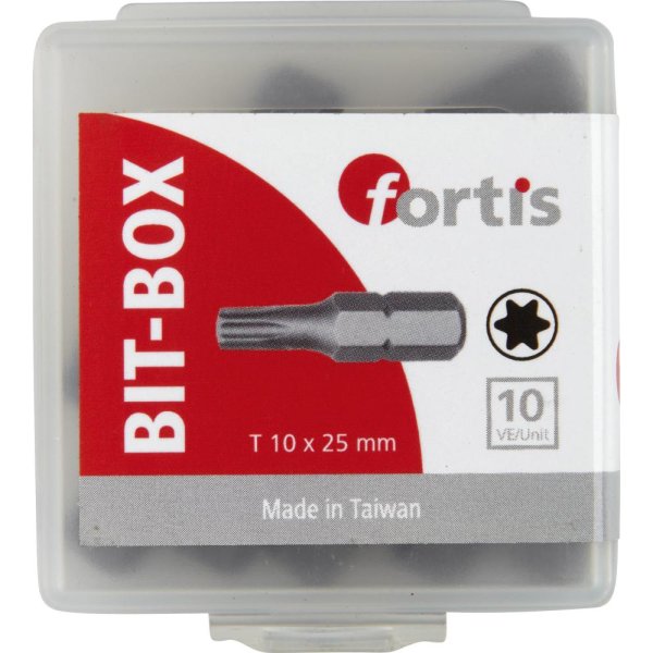 Bit zähhart 1/4 DIN3126 C6,3 T10x25mm 10er Pack FORTIS"