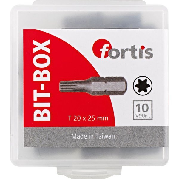 Bit zähhart 1/4 DIN3126 C6,3 T20x25mm 10er Pack FORTIS"