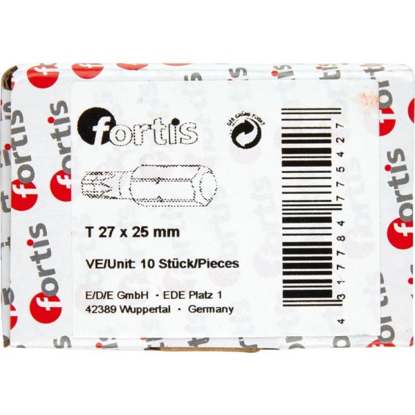 Bit zähhart 1/4 DIN3126 C6,3 T27x25mm 10er Pack FORTIS"