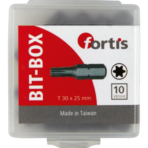 Bit zähhart 1/4 DIN3126 C6,3 T30x25mm 10er Pack FORTIS"