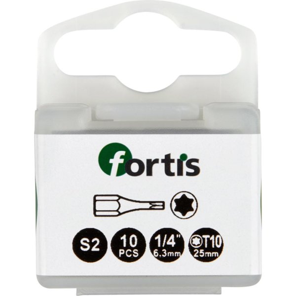 Bit Torsion 1/4 DIN3126 C6,3 T10x25mm 10er Pack FORTIS"