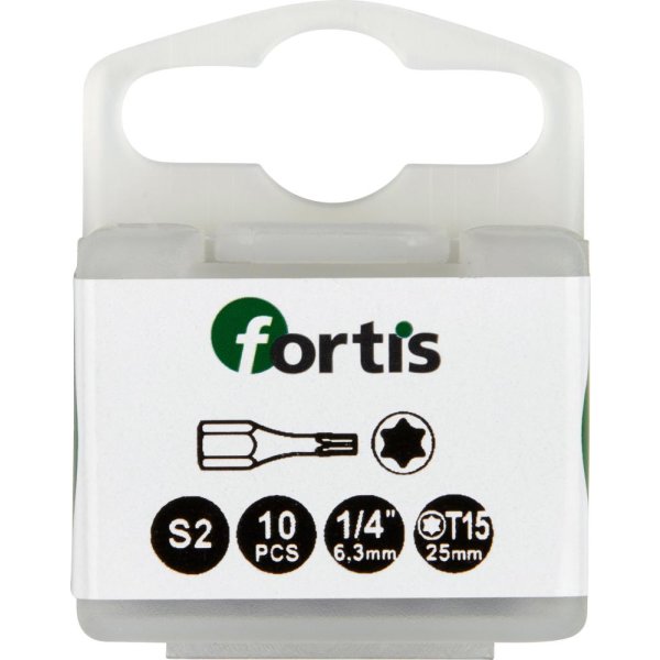 Bit Torsion 1/4 DIN3126 C6,3 T15x25mm 10er Pack FORTIS"