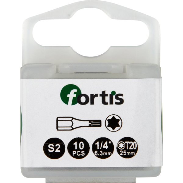 Bit Torsion 1/4 DIN3126 C6,3 T20x25mm 10er Pack FORTIS"