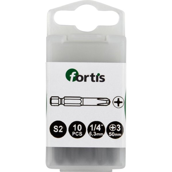 Bit zähhart 1/4 DIN3126 E6,3 PH3x50mm 10er Pack FORTIS"