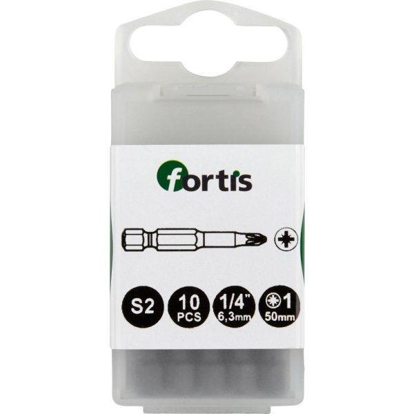 Bit zähhart 1/4 DIN3126 E6,3 PZ1x50mm 10er Pack FORTIS"