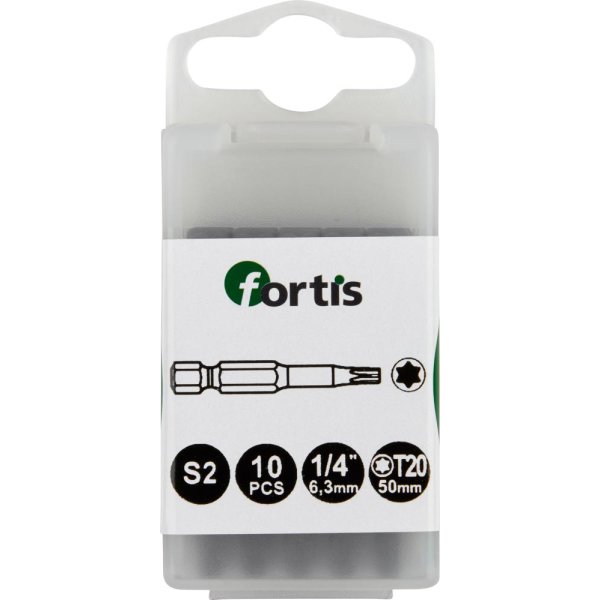 Bit zähhart 1/4 DIN3126 E6,3 T20x50mm 10er Pack FORTIS"