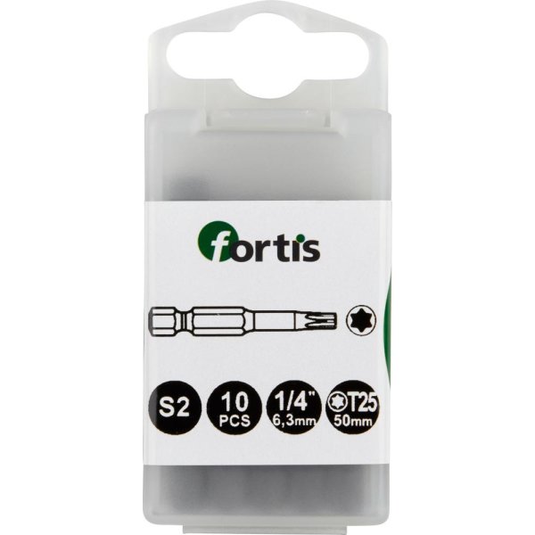 Bit zähhart 1/4 DIN3126 E6,3 T25x50mm 10er Pack FORTIS"