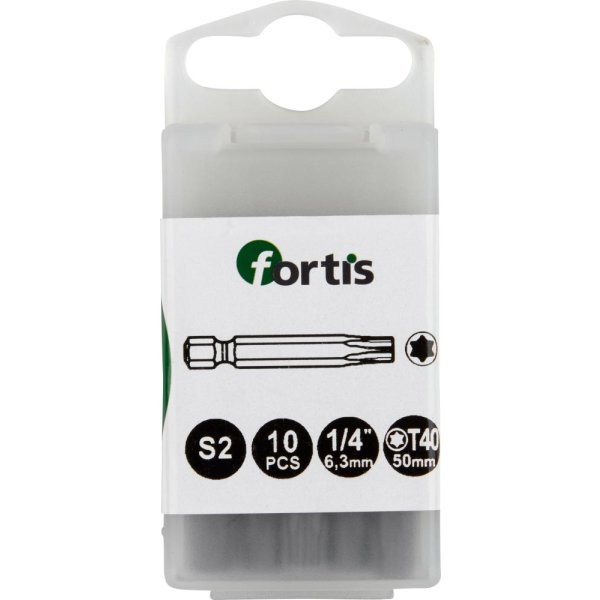 Bit zähhart 1/4 DIN3126 E6,3 T40x50mm 10er Pack FORTIS"