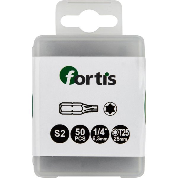 Bit zähhart 1/4 DIN3126 C6,3 T25x25mm 50er Pack FORTIS"