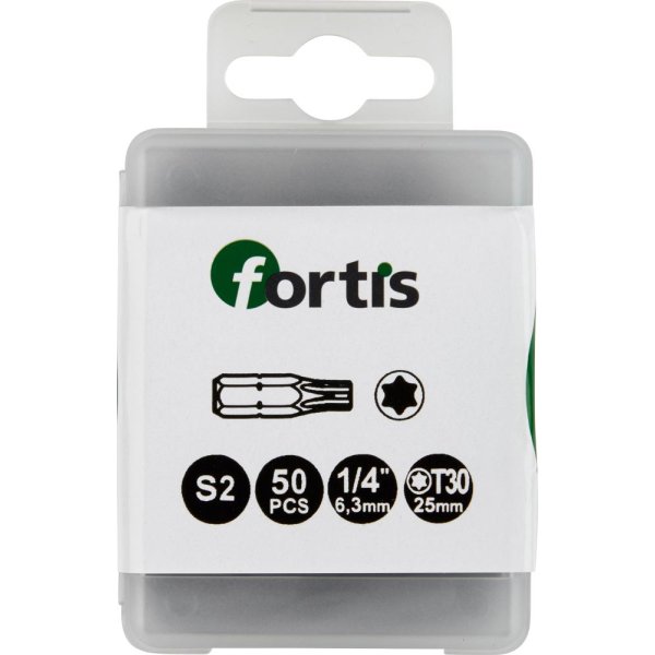 Bit zähhart 1/4 DIN3126 C6,3 T30x25mm 50er Pack FORTIS"