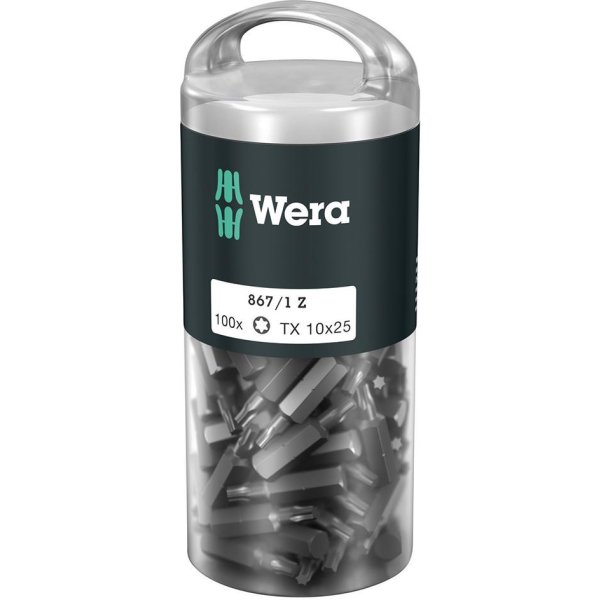 Bit-Großpack T10x25mm zähhart a 100 Stück Wera