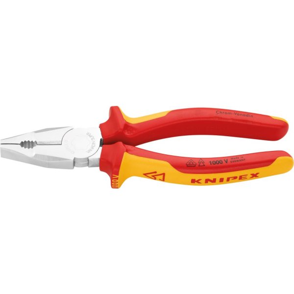 Kombinationszange VDE verchromt mit Mehrkomponenten-Griffen 160mm KNIPEX