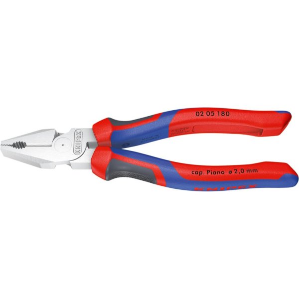 Kraft-Kombinationszange verchromt mit Mehrkomponenten-Griffen 180mm KNIPEX