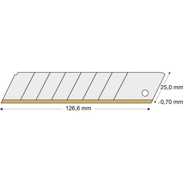 Abbrechklinge TiN 25mm Pack a 10 Stück LUTZ BLADES